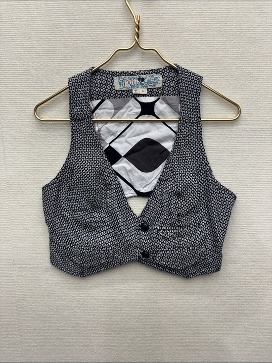 Jolt Jackets & Blazers - Jolt vintage Black & White Patterned Vest large